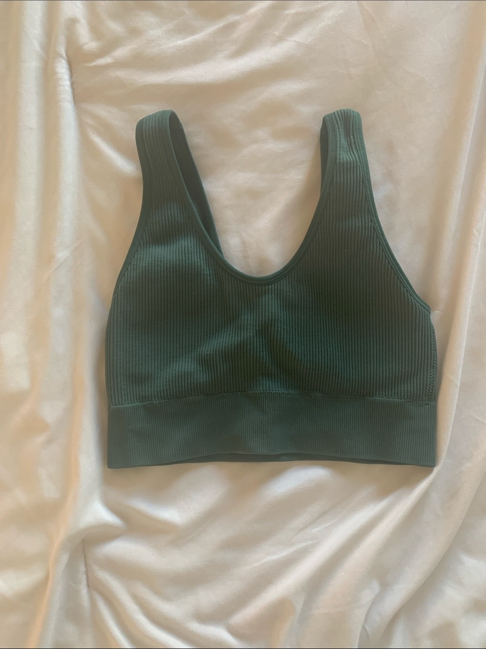 aerie Ribbed Scoop Sports Bra - Forest Green
